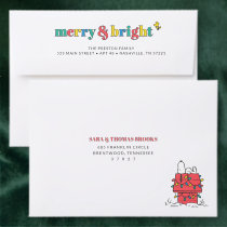 Snoopy Doghouse - Merry & Bright Addressed Envelopes