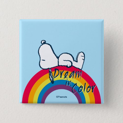 Snoopy  Dream in Color Rainbow Button