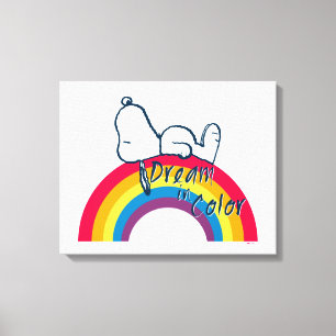 Snoopy Dream in Color Rainbow Canvas Print