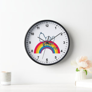Snoopy Dream in Color Rainbow Clock