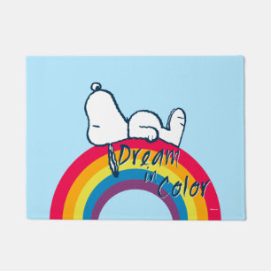 Snoopy   Dream in Color Rainbow Doormat