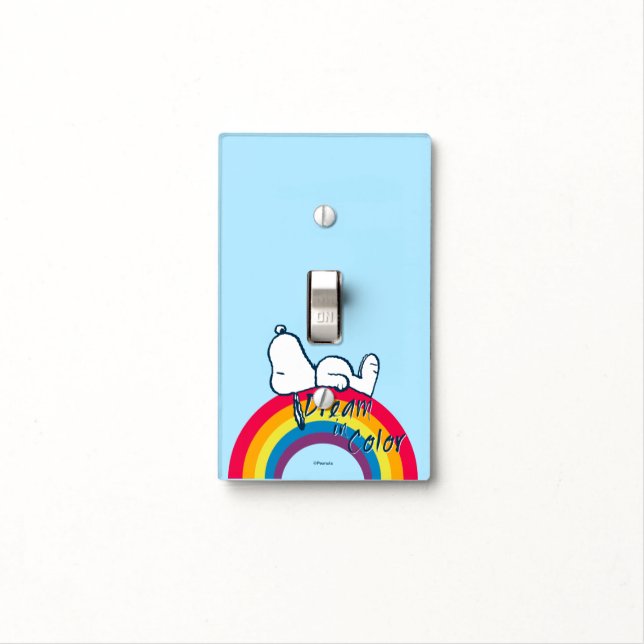 Snoopy | Dream in Color Rainbow Light Switch Cover (In Situ)