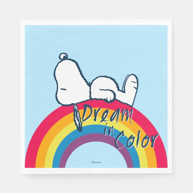 Snoopy | Dream in Color Rainbow Napkins (Front)