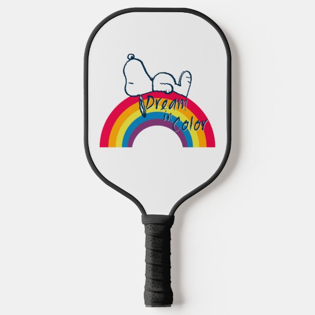 Snoopy | Dream in Color Rainbow Pickleball Paddle (Front)