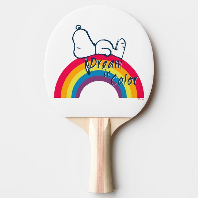 Snoopy | Dream in Color Rainbow Ping Pong Paddle (Front)