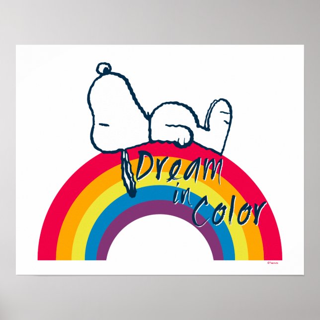 Snoopy | Dream in Color Rainbow Poster (Front)
