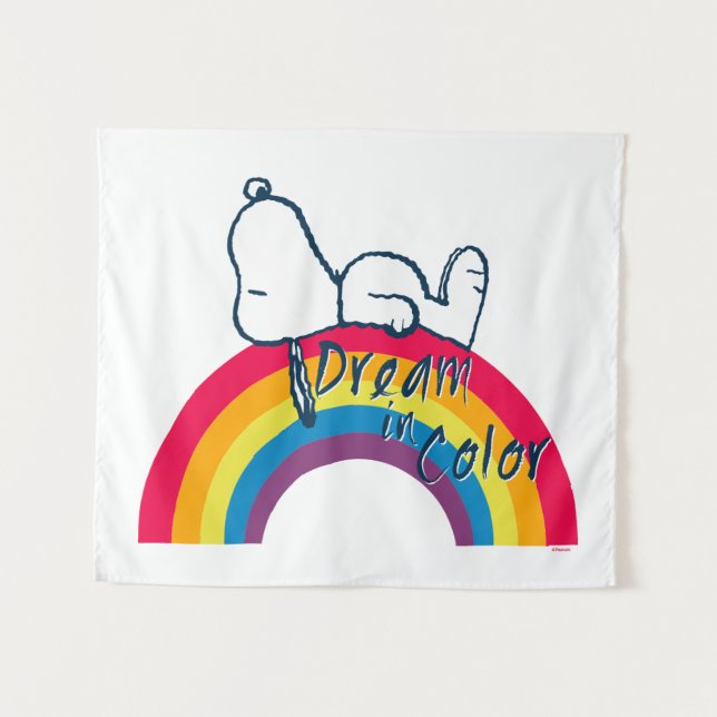 Snoopy | Dream in Color Rainbow Tapestry (Front (Horizontal))