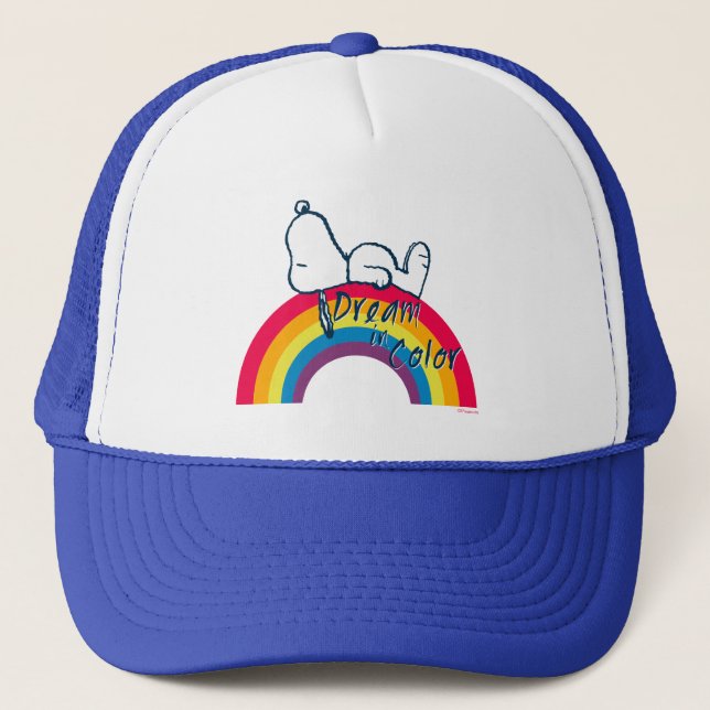 Snoopy | Dream in Color Rainbow Trucker Hat (Front)