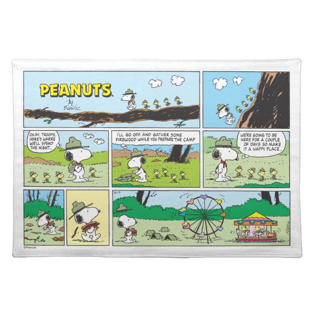 Snoopy & Friends | Go Camping Cloth Placemat (Front)