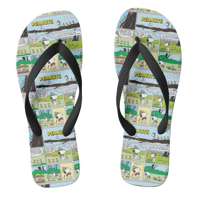 Snoopy & Friends | Go Camping Flip Flops (Footbed)