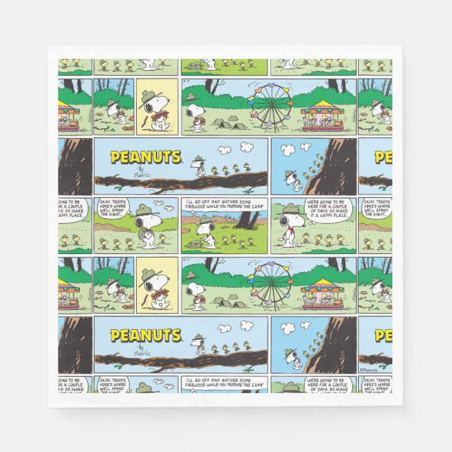 Snoopy & Friends | Go Camping Napkins (Front)