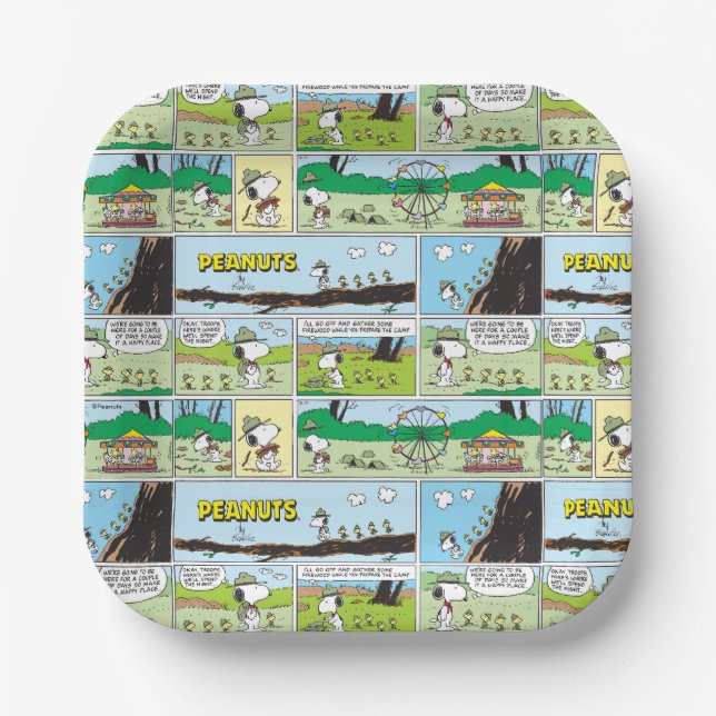Snoopy & Friends | Go Camping Paper Plates (Front)
