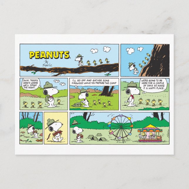 Snoopy & Friends | Go Camping Postcard (Front)