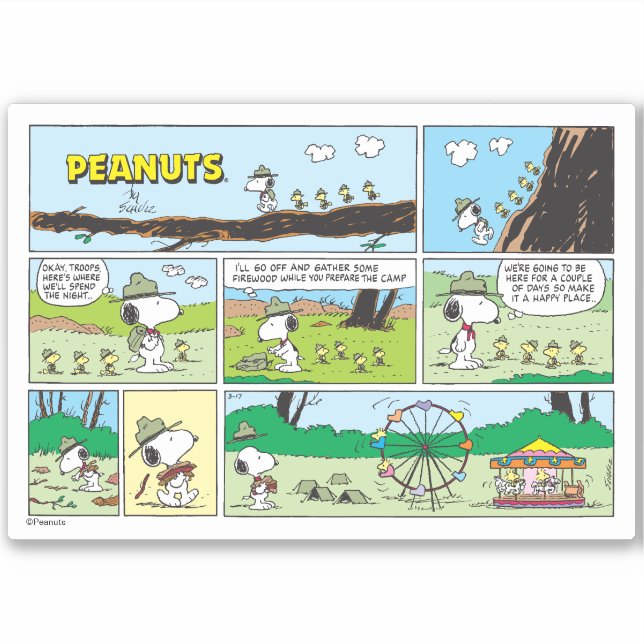 Snoopy & Friends | Go Camping Sticker (Front)