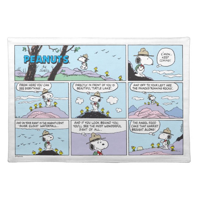Snoopy & Friends | Go Hiking Cloth Placemat (Front)