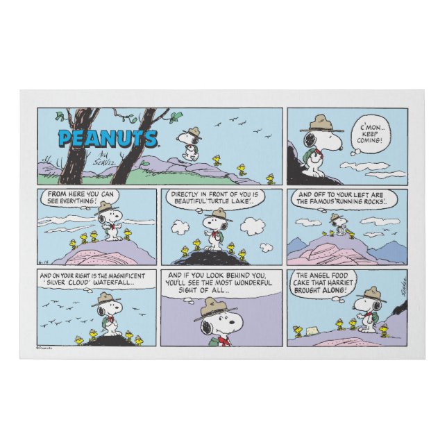 Snoopy & Friends | Go Hiking Faux Canvas Print (Front)