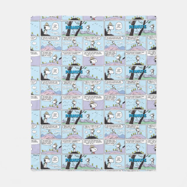 Snoopy & Friends | Go Hiking Fleece Blanket (Front)