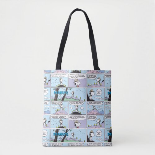 Snoopy  Friends  Go Hiking Tote Bag