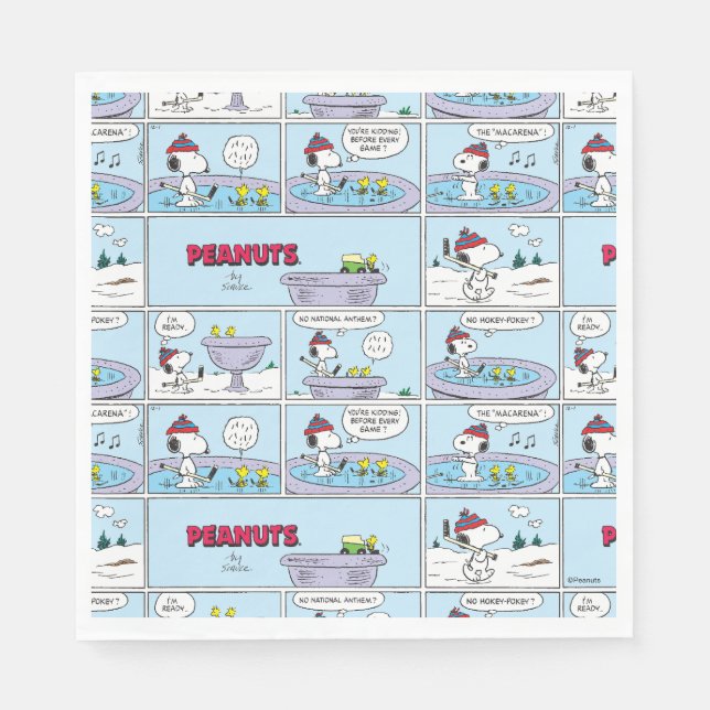 Snoopy & Friends Hockey Game Napkins (Front)
