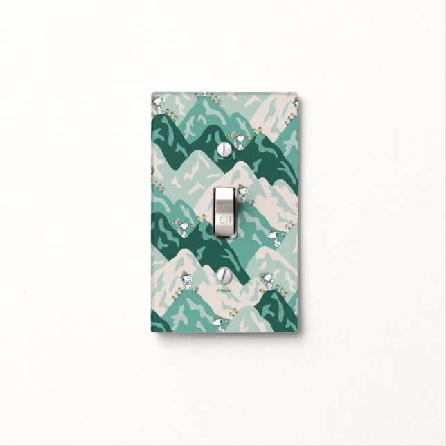 Snoopy Great Outdoors Pattern Light Switch Cover (In Situ)