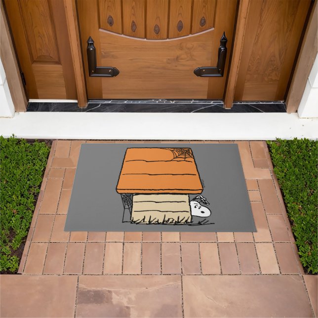Snoopy Halloween Spider Web Doghouse Doormat (Outdoor)