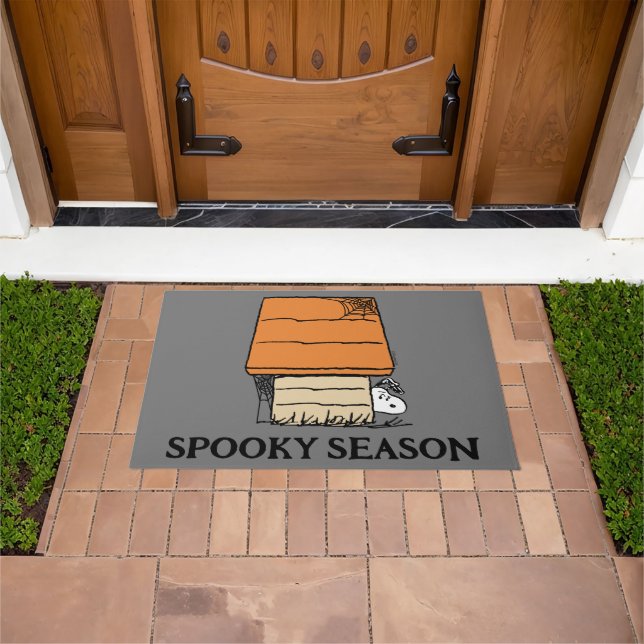 Snoopy Halloween Spider Web Doghouse Doormat (Outdoor)