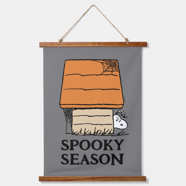 Snoopy Halloween Spider Web Doghouse Hanging Tapestry (Front)