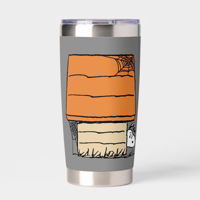 Snoopy Halloween Spider Web Doghouse Insulated Tumbler (Front)