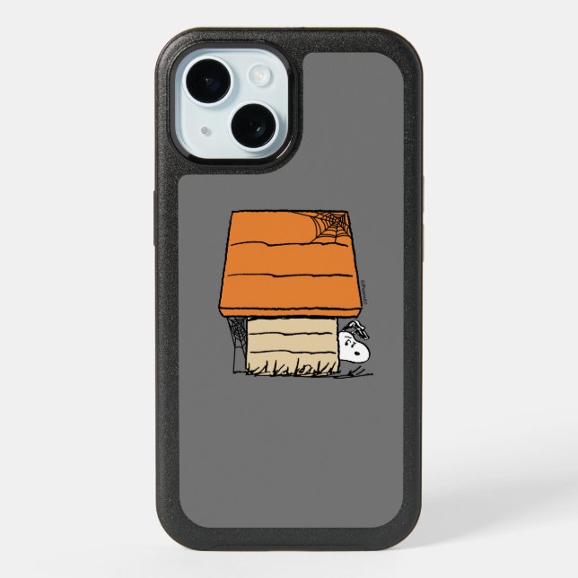 Snoopy Halloween Spider Web Doghouse iPhone 15 Case (Back)