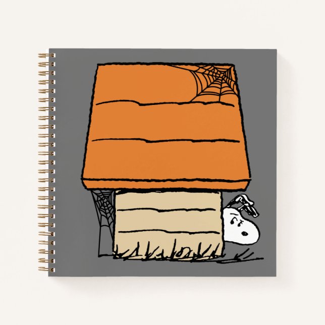 Snoopy Halloween Spider Web Doghouse Notebook (Front)