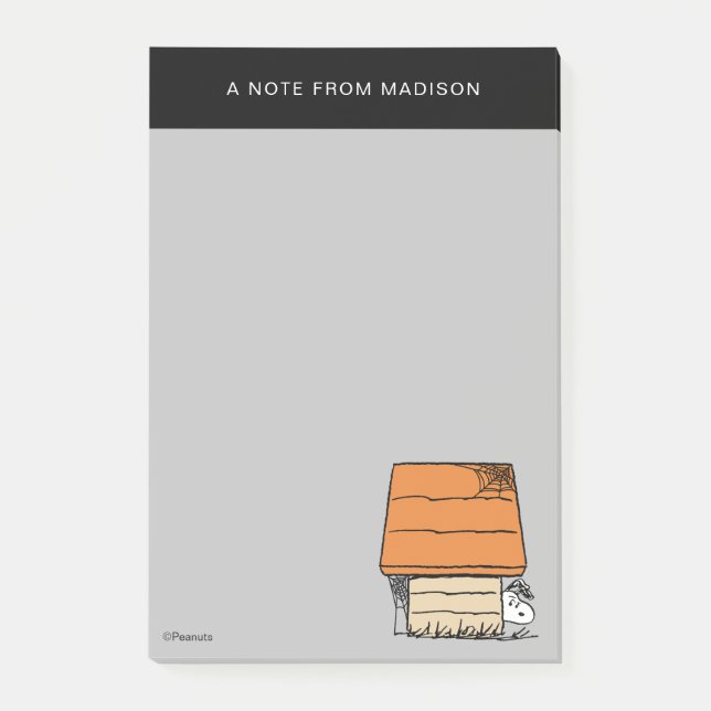 Snoopy Halloween Spider Web Doghouse Post-it Notes (Front)