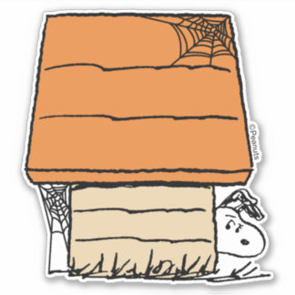 Snoopy Halloween Spider Web Doghouse Sticker