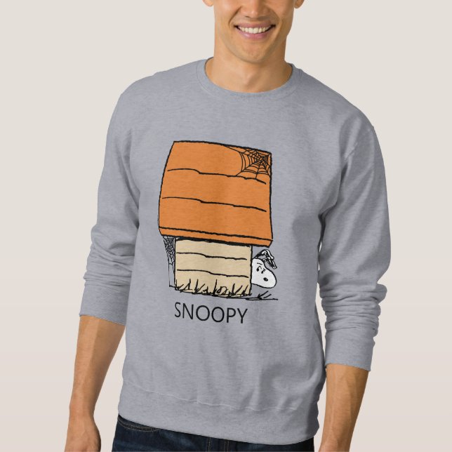 Snoopy Halloween Spider Web Doghouse Sweatshirt (Front)