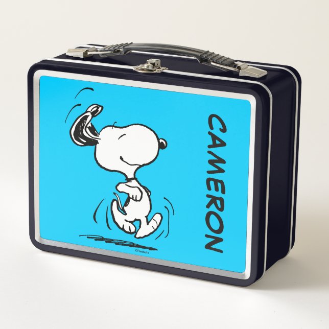 Snoopy Happy Dance | Add Your Name Metal Lunch Box (Front)