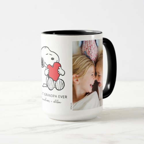 Snoopy Heart  Best Grandpa Ever _ Photo Mug