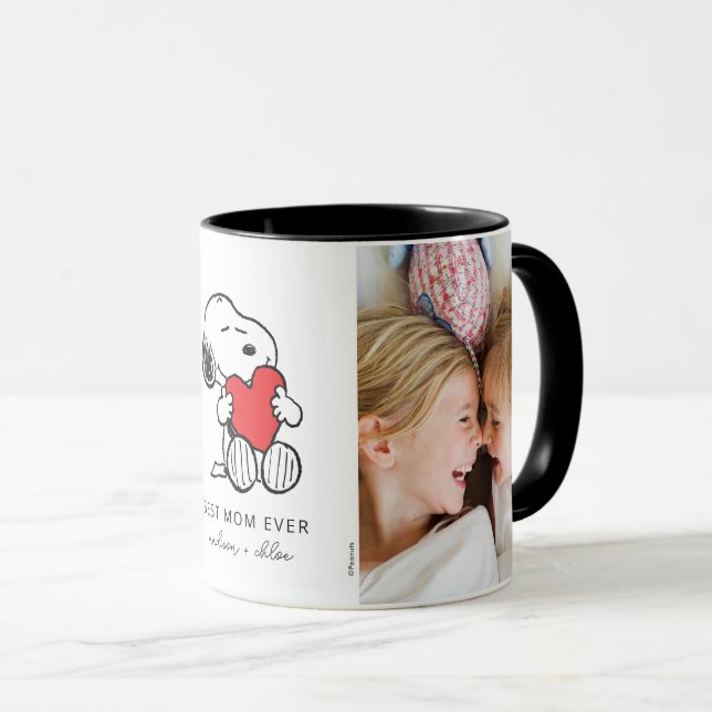 Snoopy Heart | Best Mom Ever - Photo Mug (Front Right)