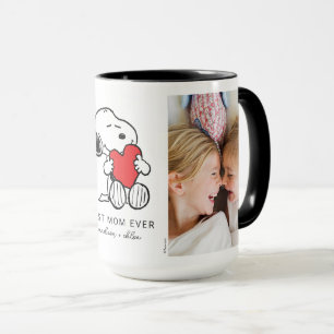 Snoopy Heart Best Mom Ever - Photo Mug