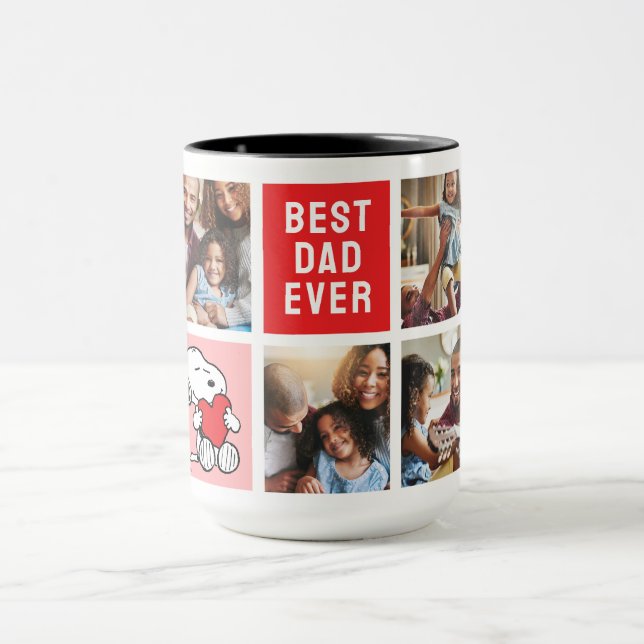 Snoopy Heart | Dad Photo Collage Mug (Center)