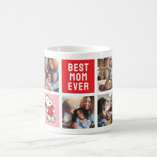 Snoopy Heart  Mom Photo Collage Coffee Mug