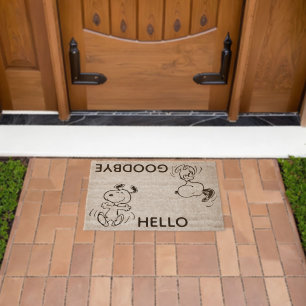 Snoopy Hello   Goodbye Fiber Doormat