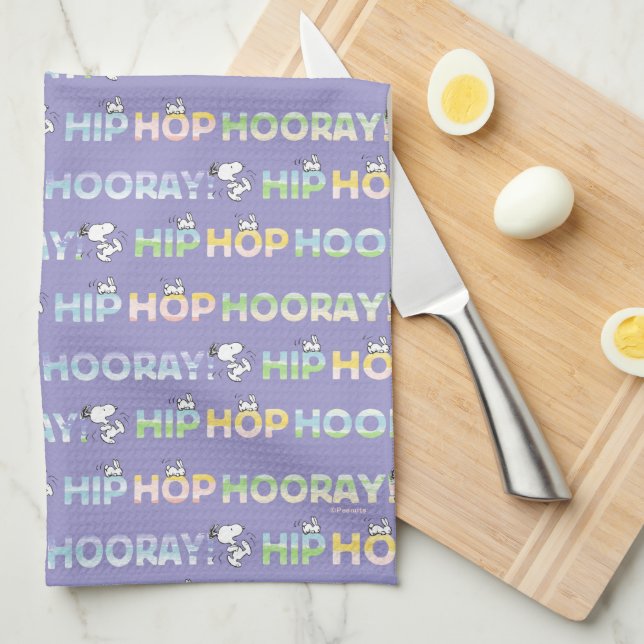 Snoopy Hip Hop Hooray Easter Kitchen Towel (Quarter Fold)