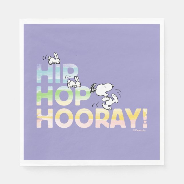 Snoopy Hip Hop Hooray Easter Napkins (Front)