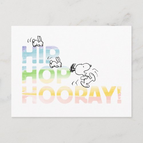 Snoopy Hip Hop Hooray Easter Postcard