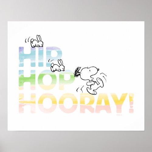 Snoopy Hip Hop Hooray Easter Poster
