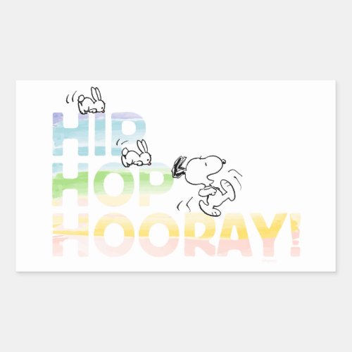 Snoopy Hip Hop Hooray Easter Rectangular Sticker