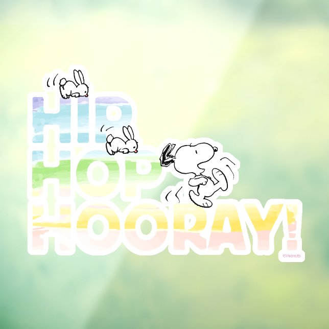 Snoopy Hip Hop Hooray Easter Window Cling (Sheet 3)