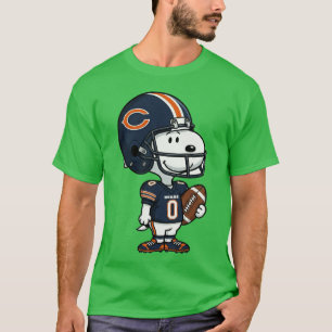 Snoopy Holding Football In chicago Jersey funny T-Shirt