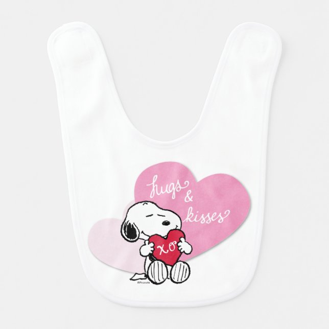 Snoopy Hugs & Kisses Baby Bib (Front)