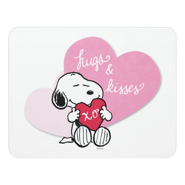 Snoopy Hugs & Kisses Door Sign (Contemporary Front)