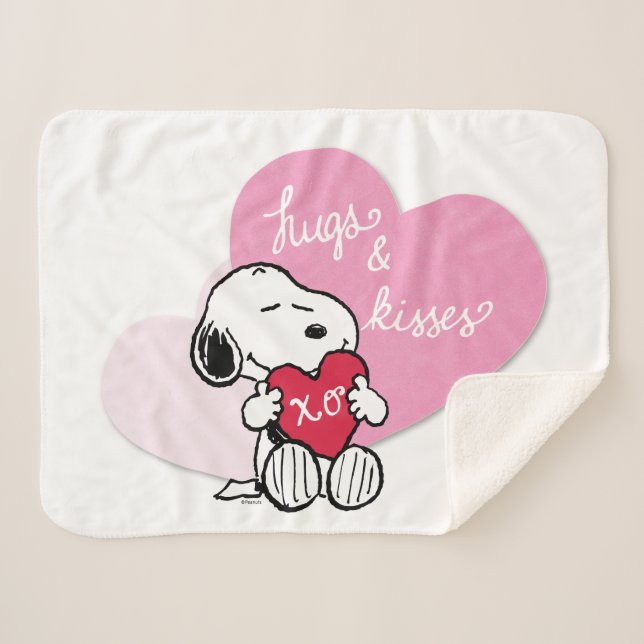 Snoopy Hugs & Kisses Sherpa Blanket (Front (Horizontal))
